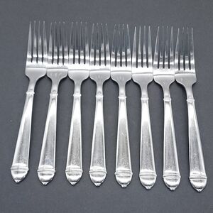 Towle Copenhagen Fork 18/10 Set Of 8 Glossy Stainless 8 3/8" Flatware